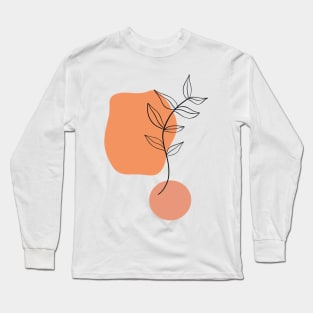 Abstract Leafs with Orange shapes Long Sleeve T-Shirt